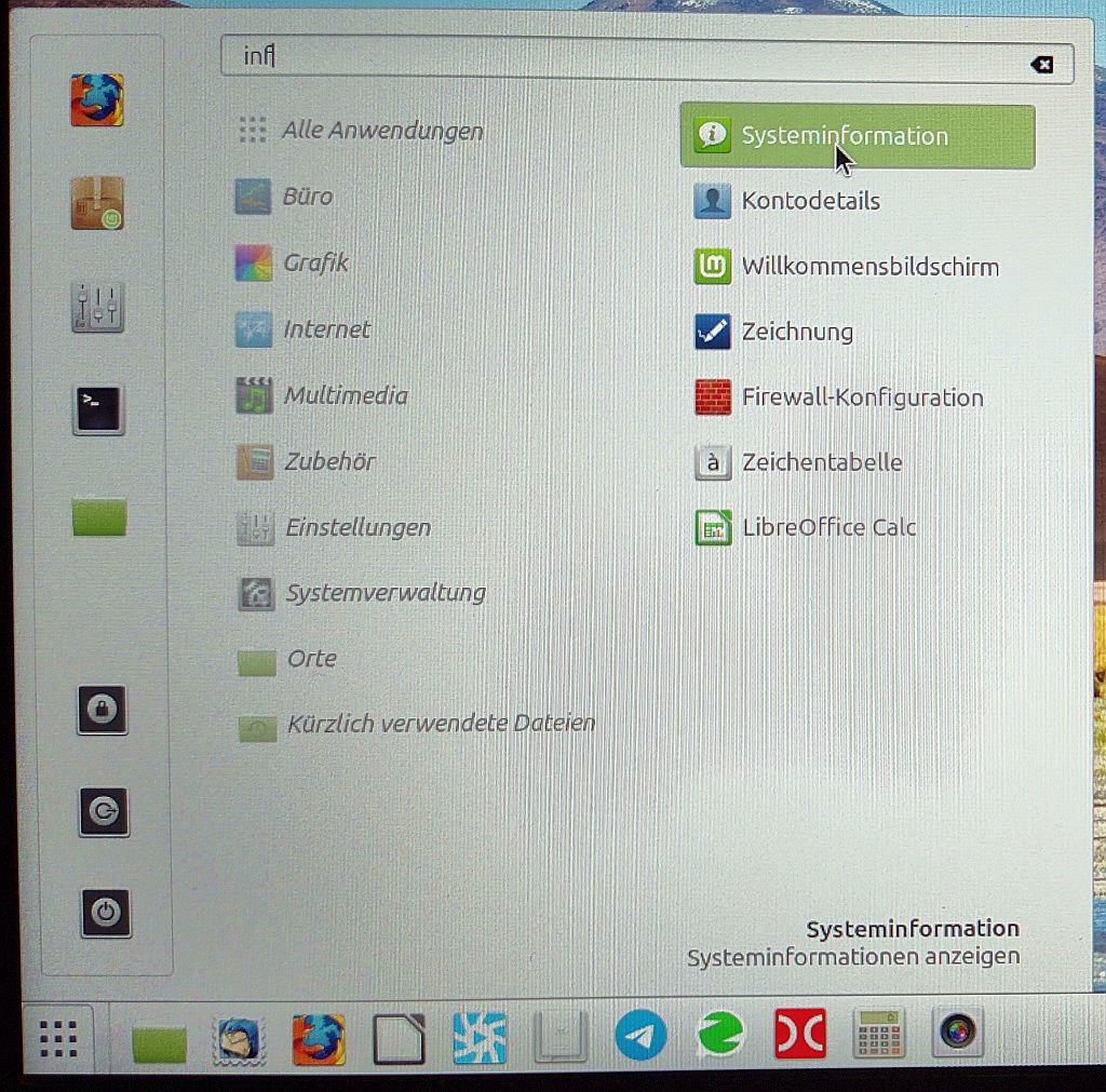 Startmenü - Programme sind nach Themen gruppiert