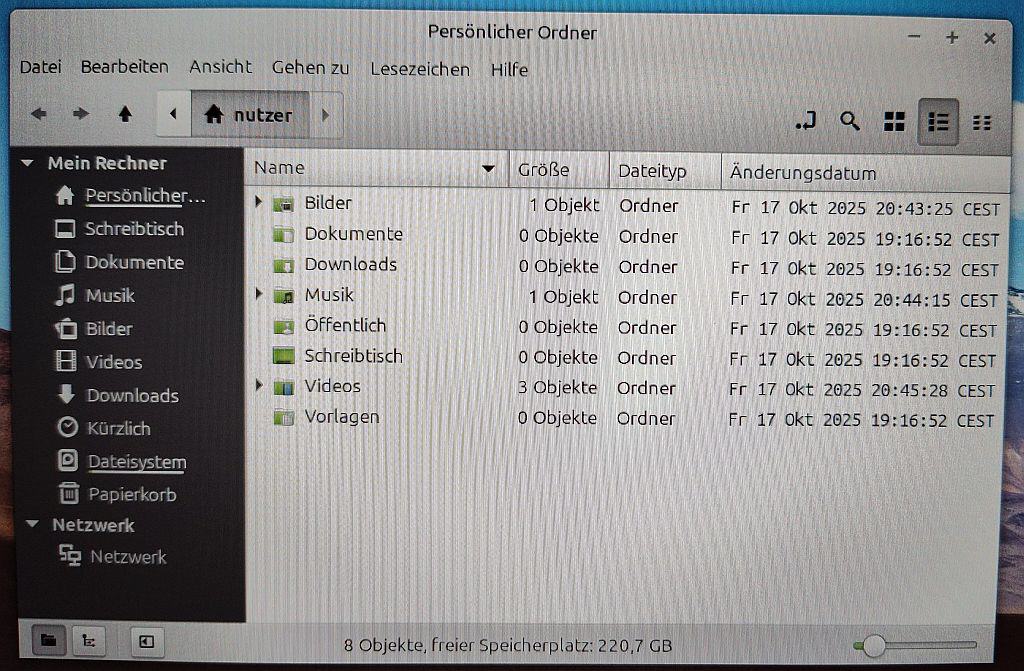 Arbeitsumgebung - wie in Windows